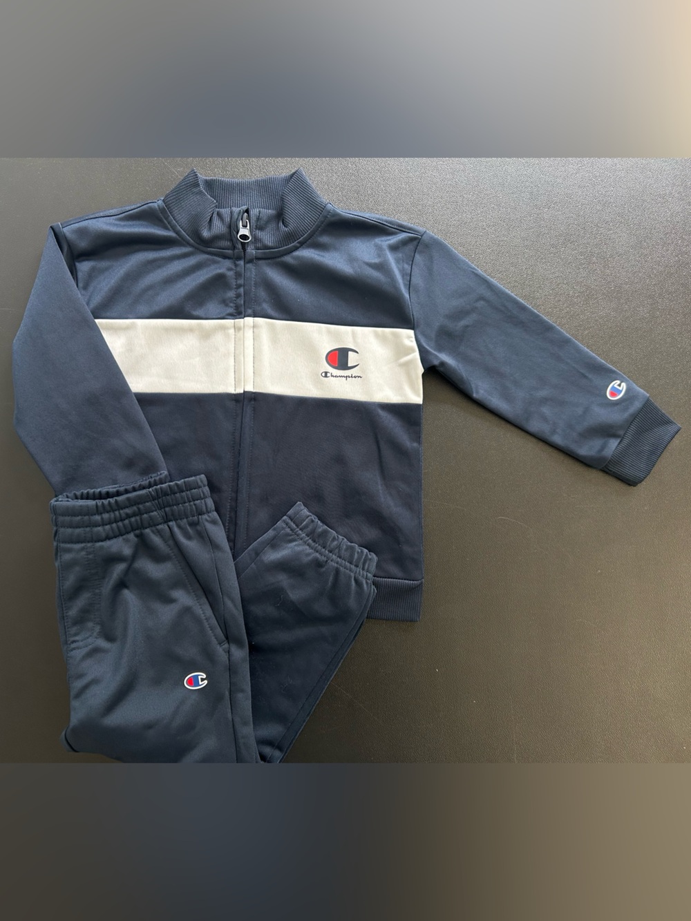 CHAMPION Size 24 Months Navy Blue Track Suit Set